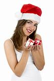 Santa woman with gifts