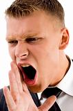 close up of shouting businessman