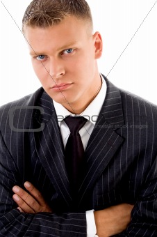 businessman with folded hands
