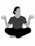 person in meditating pose