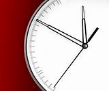 Wall Clock, isolated on red background