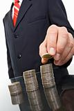 Businessman with coins