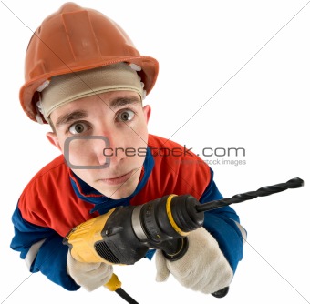Laborer with drill 