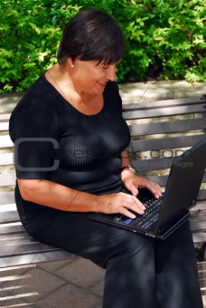 Mature woman computer