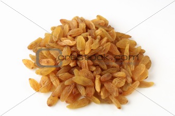 small group of golden Iranian raisins