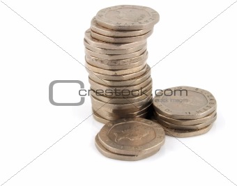 Stack of 20 Pence Pieces