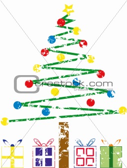 Grunge christmas tree