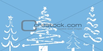 Grunge christmas trees