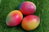 Three Colorful Easter Eggs