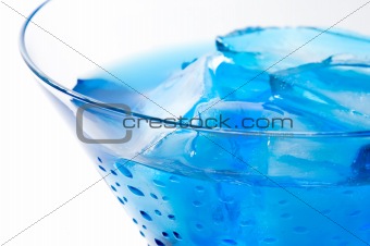 Cocktail with blue curacao 