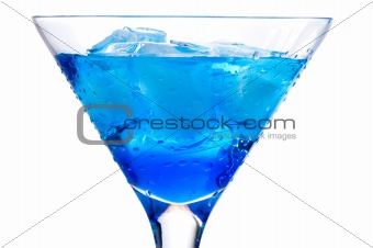 Cocktail with blue curacao 
