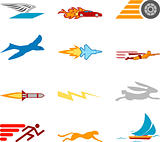 Speed Icon Set Series Design Elements 