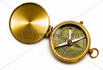 Old style brass compass