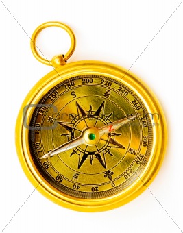 Old style brass compass