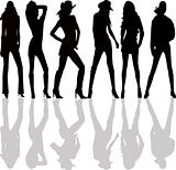 Silhouettes of women