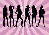 Sexy woman silhouettes - vector