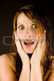 young woman with a look of surprise