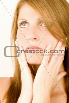 Woman deep in thought