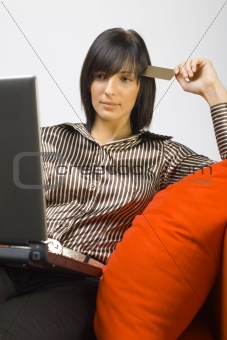 Woman shopping by internet