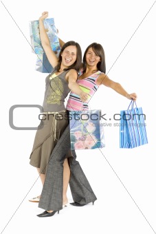 two shopping women