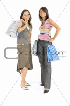 two shopping women