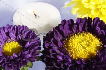 Flowers and aromatic candles 