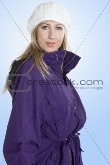 Woman in warm winter jacket