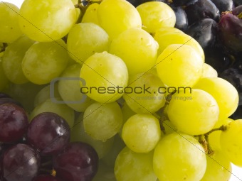 fresh red, black and white grapes