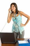 female office worker on the phone