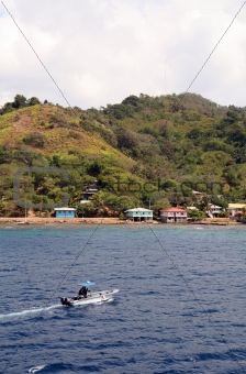 Honduras Coastline with Boat