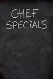 chef specials title on blackboard