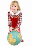 Little girl and terrestrial globe