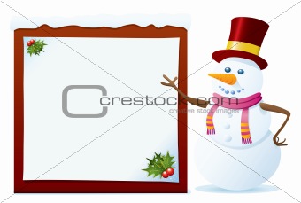 Snowman With Banner
