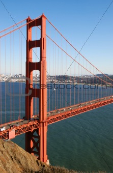 Detail of Golden Gate Bridge in San Francisco California