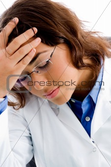 portrait of stressed doctor 