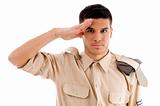 portrait of saluting soldier 