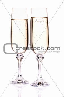 Wine glass with a champagne