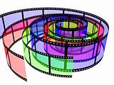 Three colored filmstrips
