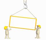 3d builders, lowering a frame on a hook