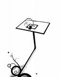 Basketball basket with abstract design. Vector