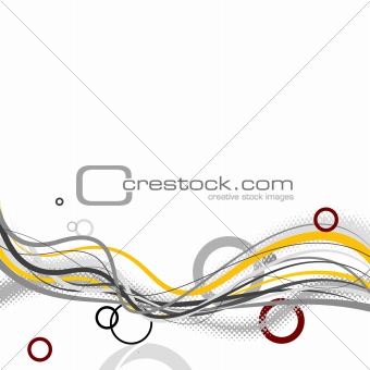 Abstract lines with circles. Vector