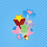 Party stars with blue background. Vector