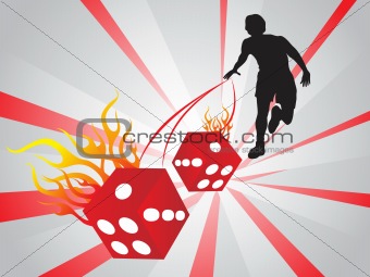 abstract background with vector dice and man, wallpaper