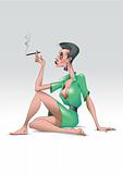 Smoking  girl