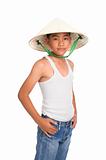 young asian kid with hat