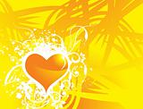 yellow vector banner of hearts theme