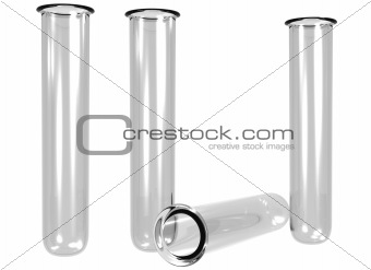 Isolated glass test tubes