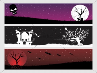 abstract halloween banner series set4
