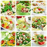 Healthy salads collage