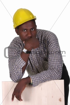Young african american carpenter